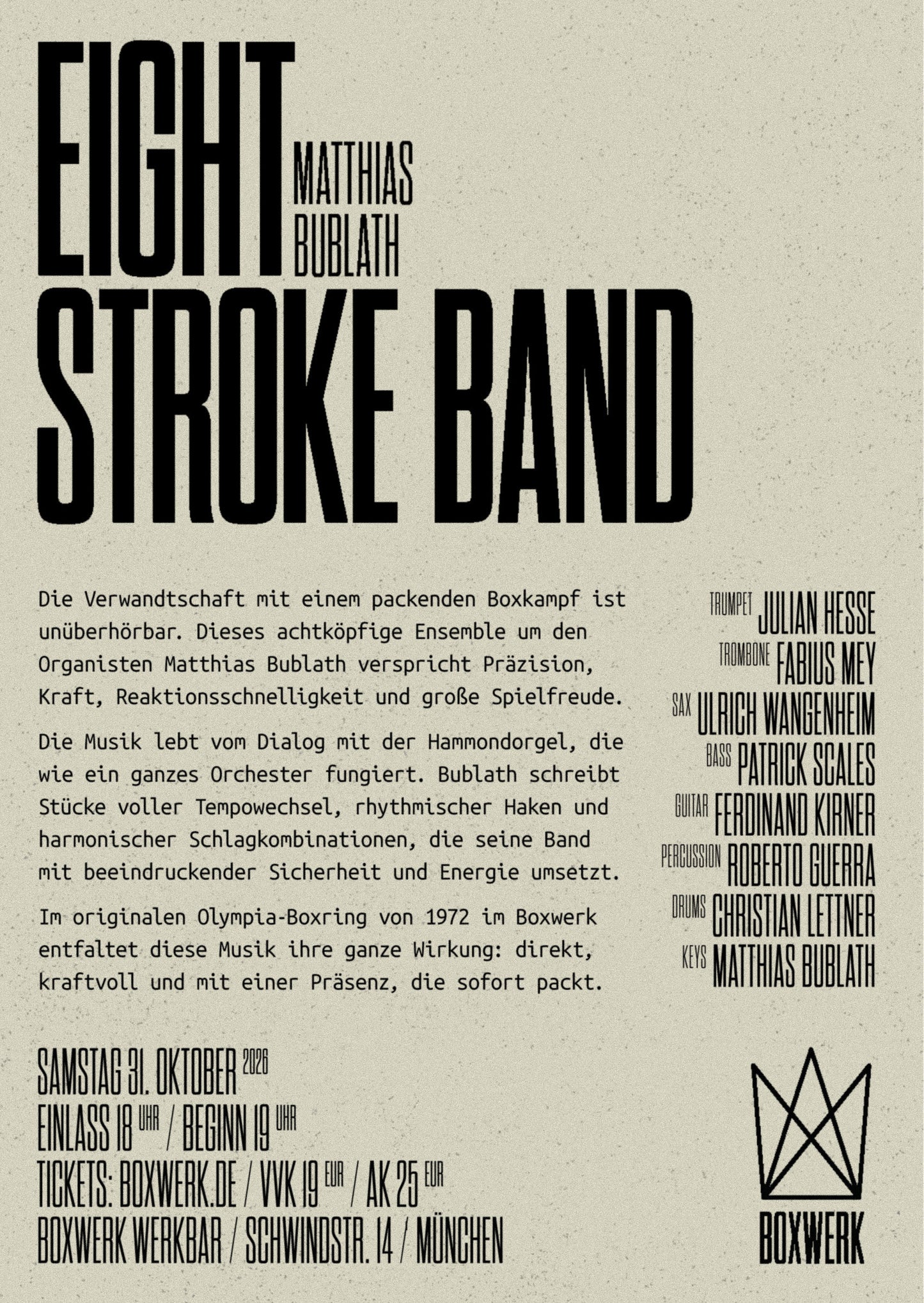 EIGHT STROKE BAND - Konzertticket